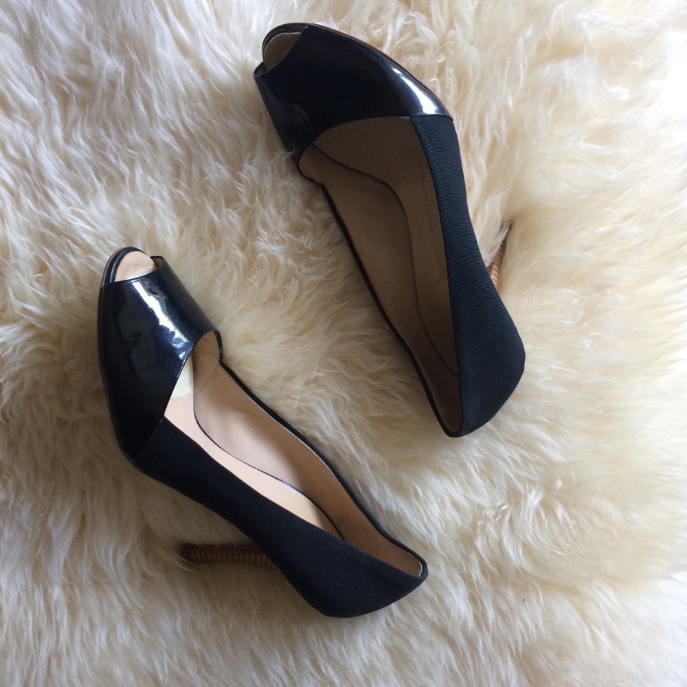 Giuseppe Zanotti Peep Toe Leather Fabric Stilettos guc